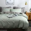 寝具セットは、ポリエステルセットの3％の固体織り織りシートなしシンプルなスタイルのベッドスプレッドキルトカバーピローケースホームフォーシーズン230210