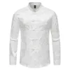 Men's Casual Shirts Chinese Style Mens Tops Tang Suit Fashion Solid Traditional Long sleeve China Style Shirt 230209