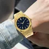 Zegarek na rękę Mat Star Dial Rose Gold Pełny pasek ze stali nierdzewnej Wysokiej jakości matowy japoński kwarcowy zegarek zegarków dla mężczyzn