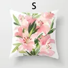 Pillow Case Plants Printed Polyester Cushion Cover Flowers Cactus Watercolor Painting Throw For Home Sofa Car Seat 45x45 Cm