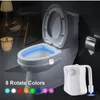 Slimme badkamer LED Toilet USB Night Light Body Motion Activated Seat Sensor Lamp 8-Color toilet kom Waterdichte achtergrondverlichting D1.5