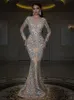 Sıradan Elbiseler Kadın Derin V-Gutt Parti Elbiseleri V Yaka Uzun Kol Bodycon Fishtail Maxi Elbise Bayanlar Akşam Kulübü Sequins zarif elbise 230210