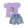 Ensembles de vêtements Sofia filles vêtements ensembles été bébé enfants à manches courtes haut shorts 2pc tenues fille enfants coton t-shirt vêtements costume W230210