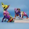 Objetos decorativos Figuras Nórdicos Colorido Graffiti Escultura Chihuahua Perro Estatua moderna Bulldog pintado Oficina Sala de estar Adorno creativo 230209