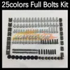 268pcs كاملة براغي جسم Moto الكامل لـ Aprilia RS4 RS 125 RS125 06 07 08 09 10 11 2006 2007 2008 2010 2011 BOADING FAIRING BOLTS BOLT