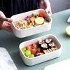 Servis uppsättningar marmor dubbelskikt plast med stor kapacitet mikrovåglig studentkontorsarbetare bärbar lunchlåda lunchlåda måltid