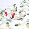 Sandaler Lady Sweet Strawberry Girl Summer Cool Shoes A Button-Toe White Thick Heel Beauty Ins Wind