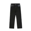 Männer Jeans Ankunft Farbblock Vintage Schwarz Männer Hip Hop Baggy Jeans Hosen Gerade Lose Beiläufige Denim Hosen Pantalones hombre 230209