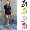 Band High Sandals Strappy Narrow 11cm Women's Women Sexy Ankle Strap Ladies Summer Shoes White Stripper Heels T230208 114 's