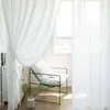 Tenda Tende bianche solide per soggiorno Moderno chiffon Garza che trasmette la luce Schermo per finestra a bovindo per la camera da letto di casa