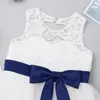 Sukienki dla dziewczynek kwiat dziewczyny sukienka dla niemowląt bownot kwiatowa koronka na pierwszy rok urodzinowy suknia balowa ubrania niemowląt