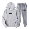 Running Sets Men Women Autumn Hooede Sports Suit Fleece Hoodies Sweatpants Fitness Training Kit Pullover Male Sportswear Jogging