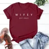 Dam T-shirts Wifey Est 2023 T-shirt Skjorta Bröllopsdusch Present Bröllop Dam Streetwear Topp Sommar Dam Casual T-shirts