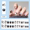 False Nails Cow Pattern Nail Patch Blue Brown Gradual Wearing Product Detachable Press On For Women 1ml