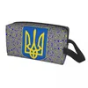 Sacs à cosmétiques Ukraine drapeau sac femmes mignon grande capacité blason ukrainien trousse de maquillage beauté stockage toilette