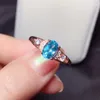 Solitaire Ring CoLife Jewelry Hotsale Topaz for Daily Wear 5*7mm Natural Light Blue Silver 925 Y2302