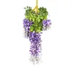 Dekoratif Çiçekler 12 Pc/Lot 110cm Düğün Dekoru Yapay İpek Wisteria Çiçek Üzümleri Asılı Rattan Gelin Çelenk