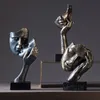 Decoratieve objecten Figurines NorthEUins Hars Kissing paar masker standbeeld minnaar miniatuur beeldjes voor interieur Valentijnsdag cadeau Home 230209