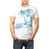 Men's T Shirts Summer Men's Short Sleeve Fashion Coconut Banana Leaf Print Cotton Breathable T-Shirt