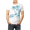 Heren t shirts zomer heren korte mouw mode kokosnoot bananenblad print katoen ademende t-shirt