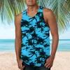 Etniska kläder Sullen T -skjortor för män Mäns sommarmode Casual Tank Top Loose Sports Beach Seaside Hawaiian Tryckt Vest Tops