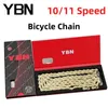 Kettingen YBN 10/11 Speed ​​Bicycle Chain 116L MTB Road Bike Compatibel Forshimamo voor Campagnolo Gold Half holle fietsonderdelen 0210