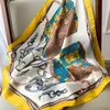 Europeiska och amerikanska vårens nya kedja Small Silk Scarf Women's Artificial Silk Decorative Scarf Summer