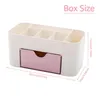 Cajas de almacenamiento Caja de cosméticos Organizador de maquillaje de plástico con cajones para joyería Cuidado de la piel Cepillos de esmalte de uñas Tocador de escritorio