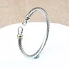 Bracciale rigido alla moda da 5 mm, braccialetto in filo metallico, braccialetto a U, filo d'argento, braccialetto semplice e squisito per le donne