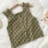 Ensembles de vêtements Bear Leader Girls Suit Summer 2022 Nouvelle version coréenne du short à motif floral vert Top Ear Edge Design Enfants Twopiece Set W230210