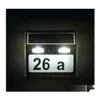 Other Outdoor Lighting Waterproof House Number Solar Power Light Sign El Door Address Plaque Digits Sier Drop Delivery Lights Dha9Z