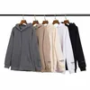 Svett hoodie för män zip par bakbrev dubbel plysch huva tröja kappa dimma väsentliga mode 4m7i