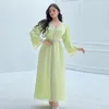 Etnische kleding Vestidos Abaya Dubai Turkije Jurk Midden -Oosten bescheiden feestjurken Luxe kralen Lange mouwen Elegant Arabische gewaad