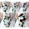 Fiori decorativi Ghirlande Cascata Matrimonio Sposa Bouquet Damigella d'onore Legata a mano Fiore artificiale Decor Home Holiday Party Supply Floreale E 230210