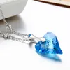 Pendentif Colliers COCOM Romantique En Forme De Coeur Collier Chandail Chaîne Long Cristal Saint Valentin Cadeau Pour Femme Petite Amie