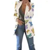 Women's Suits Stylish Casual Blazer Long Sleeve Versatile Women Single Breasted Printing Office Lady Suit Jacket