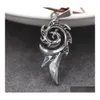 Подвесные ожерелья мужское панк -дракон пламен титановый нержавеющая сталь крутая кожаная цепь Ожерелье Оптовое капель