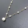 Collane con ciondolo 4-9mm I migliori gioielli di perle rotonde Collana con catena G18K Gioielli da sposa Pendente