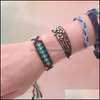 Link Chain Handmade Braided Mtilayer Wax String Bracelet For Women Men Adjustable Size Ethnic Style Colorf Ccb Beads Charm Boho Dro Dhgy0