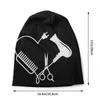 Berets Hairdresser Salon Barber Hairstylist Skullies Beanies Caps Unisex Winter Warm Knitted Hat Adult Scissors Comb Bonnet Hats