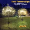 Feux d'artifice solaires Lampe extérieure Globe d'herbe Pissenlit Flash String Guirlande lumineuse 90/120/150/200 LED Pour Jardin Pelouse Lumière de vacances