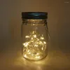 Cordes Cour Jardin Solaire Mason Jar Lumière Décor À La Maison Patio Pelouse 40LEDs Extérieur Étanche 4M Avec Couvercles Rechargeable Large Bouche De Poche