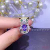 Bagues en grappe en argent sterling 925 avec pierres précieuses naturelles et tanzanite Bague chaton mignon 6 8 mm avec compétence