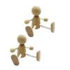 Decorative Figurines Wooden Peg Figures People Unfinished Wood Diy Blank Unpainted Bodies Mini Craft Puppet Model Graffiti Toys Kids