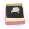 Pierścienie klastra 1PCS Regulowany palec dla kobiet mody biżuterii Nieregularny naturalny kamień akwamarynowy Drut Drut Dropship TX3096