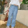 Clothing Sets Children Girls Jeans Sets Korean Style Outfit Summer Lace Top Jeans 2pcs Suits Fashion Teenagers Girls Clothes Kids Clothing W230210