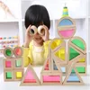 Blocs en bois arc-en-ciel empilable créatif coloré apprentissage et construction éducative transmission de la lumière jouet de construction pour les enfants 230209