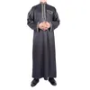 Ethnic Clothing Muslim Robes Men'S Saudi Arabia Long Sleeves Washed Velvet Embroidered Collar Vetement Islamique Pour H