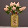 Flores decorativas King Protea Artificial Silk Diy Flor DIY Arranjo