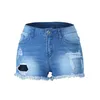 Jeans Spring Shorts tvättade hål Tassels Women's Denim Shorts 6080